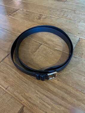 Big Men’s Black Genuine Leather Belt with Gold Buckle size 60